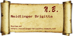 Neidlinger Brigitta névjegykártya